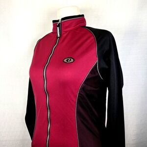 Pearl Izumi Thermal Cycling Jacket Women's L Fleece Lined Burgundy Softshell